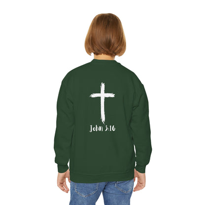 Youth Crewneck Sweatshirt - Thank U Jesus, Faithful Crewneck, Christian Youth Apparel, Inspirational Gift, Bible Verse Sweatshirt
