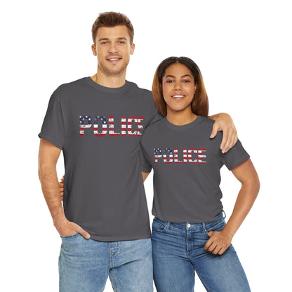 Police Flag Graphic Tee, T-Shirt, Unisex Humor Shirt, Gifts for Friends, Casual Wear, law enforcement