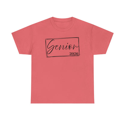 Senior 2026 Unisex Heavy Cotton Tee, Back to School Shirt, Teacher Gift, Kids Clothing, Classroom Style, Educational Apparel