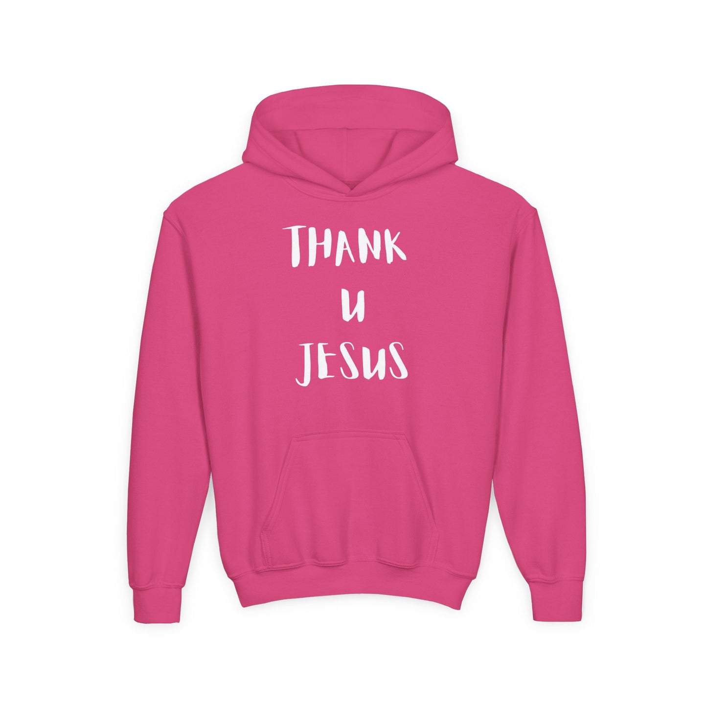 Thank you Jesus, John 3:16 Youth Heavy Blend Hooded Sweatshirt, Thank U Jesus Faith Hoodie, Christian Youth Apparel, Religious Gift for Teens, John 3:16 Inspired