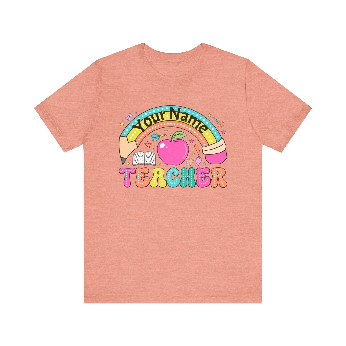 Personalized Teacher T-Shirt, Cute Teacher Gift, Back to School Shirt, Apparel, Custom Name Tee