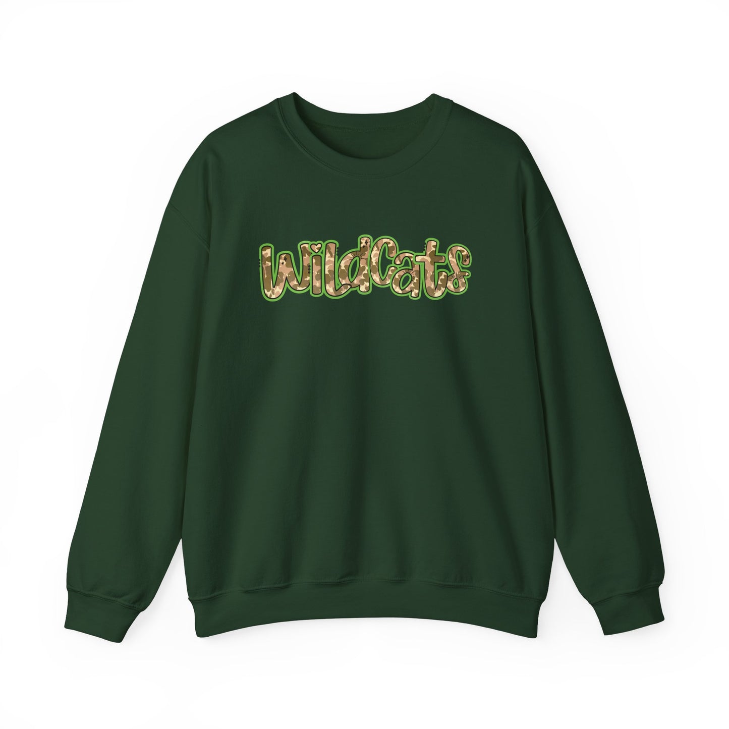 Wildcats Camo Crewneck Sweatshirt, Cozy Unisex Sweatshirt, Perfect Gift for Birthdays, Casual Wear, Wildcat Theme Apparel, Walker, La WHS, WJH