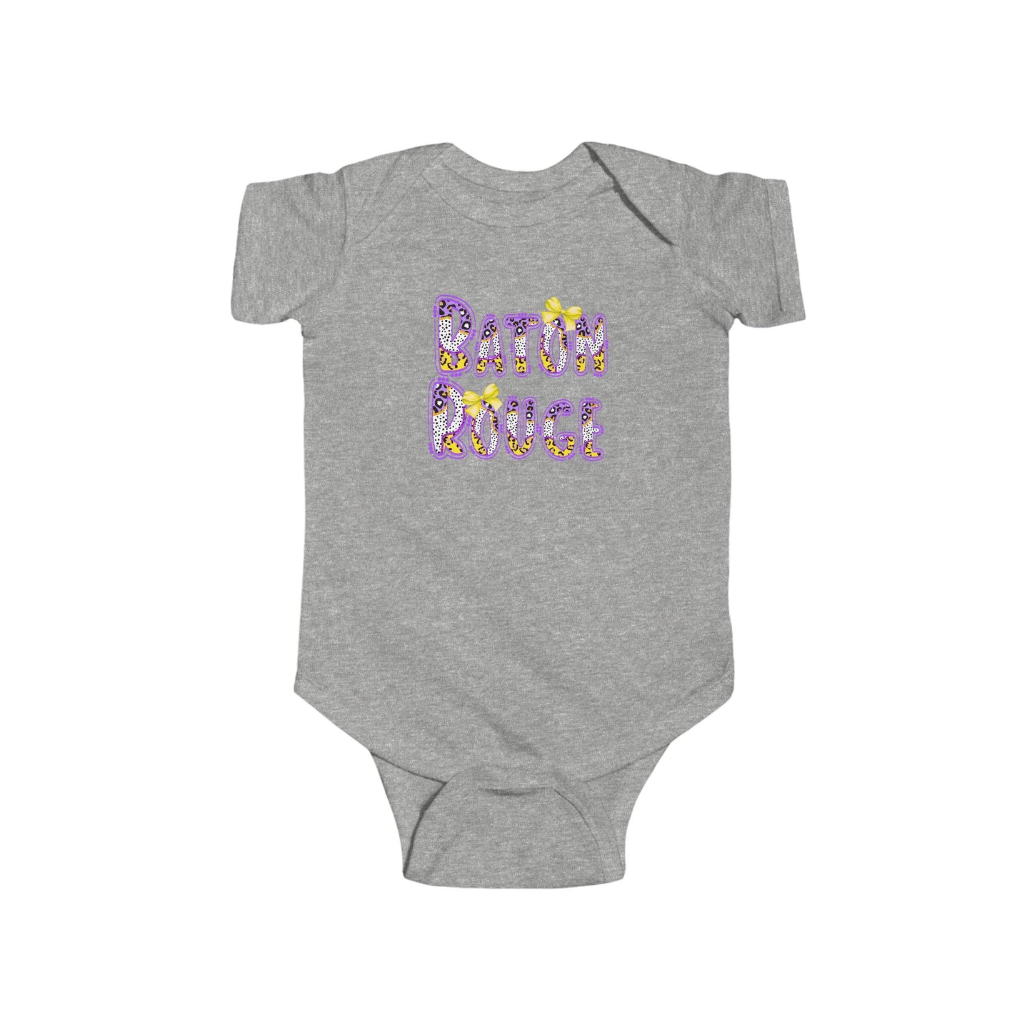Baton Rouge, Tigers Purple and Gold, Cute Infant Bodysuit