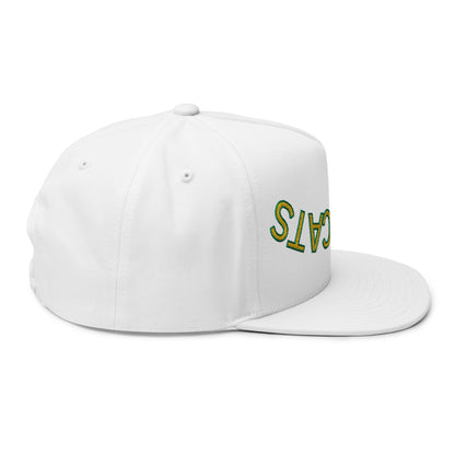 Upside down Wildcats, Embroidered Flat Bill Cap - Wildcats, Urban Streetwear Hat, Cool Summer Accessory, Gift for Him/Her, Trendy Headwear