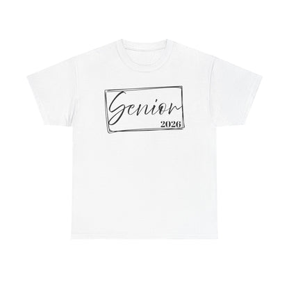 Senior 2026 Unisex Heavy Cotton Tee, Back to School Shirt, Teacher Gift, Kids Clothing, Classroom Style, Educational Apparel
