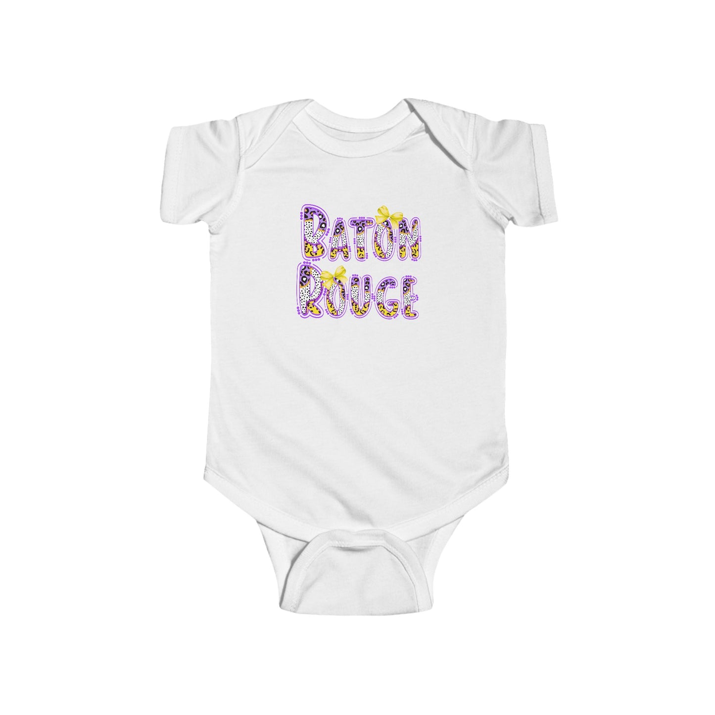 Baton Rouge, Tigers Purple and Gold, Cute Infant Bodysuit