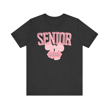 Senior Class of 2026 Bow Graphic Bella Canvas Tee, Cute College Shirt, Unisex Short Sleeve Top, Gift for Students, High School Graduation Apparel
