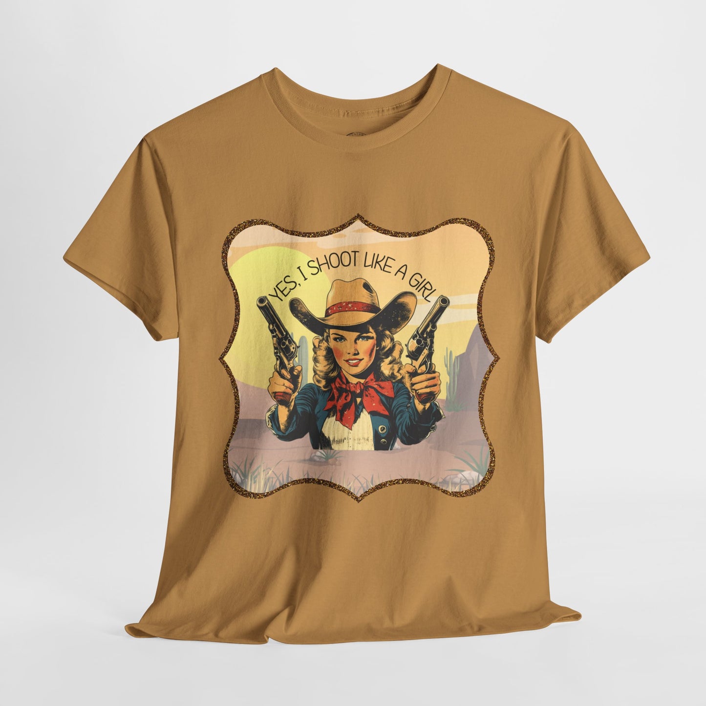 Personalized, Western Style Graphic Tee - "Yes, I Shoot Like A Girl", Cowgirl Shirt, Gift for Her, Feminist Apparel, Casualwear, Rodeo Outfit