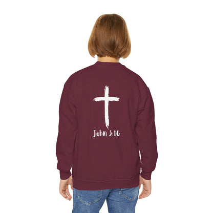 Youth Crewneck Sweatshirt - Thank U Jesus, Faithful Crewneck, Christian Youth Apparel, Inspirational Gift, Bible Verse Sweatshirt