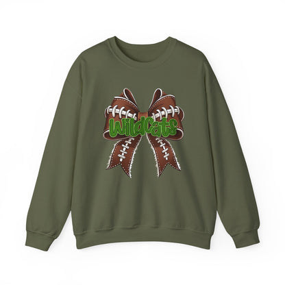 Wildcats Football, Bow Crewneck Sweatshirt, Cozy Unisex Sweatshirt, Perfect Gift for Birthdays, Casual Wear, Wildcat Theme Apparel, Walker, La WHS, WJH