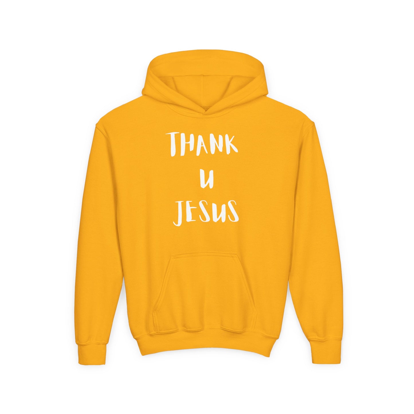 Thank you Jesus, John 3:16 Youth Heavy Blend Hooded Sweatshirt, Thank U Jesus Faith Hoodie, Christian Youth Apparel, Religious Gift for Teens, John 3:16 Inspired