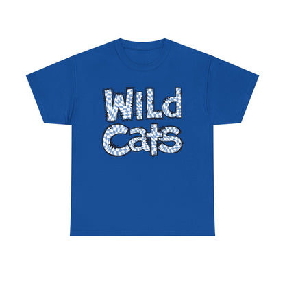 St Amant Blue Wildcats Love Unisex Tee, Cute Cotton Shirt, School Spirit Apparel, Family Gatherings, Casual Wear, Gift for Students, Personalized Designs