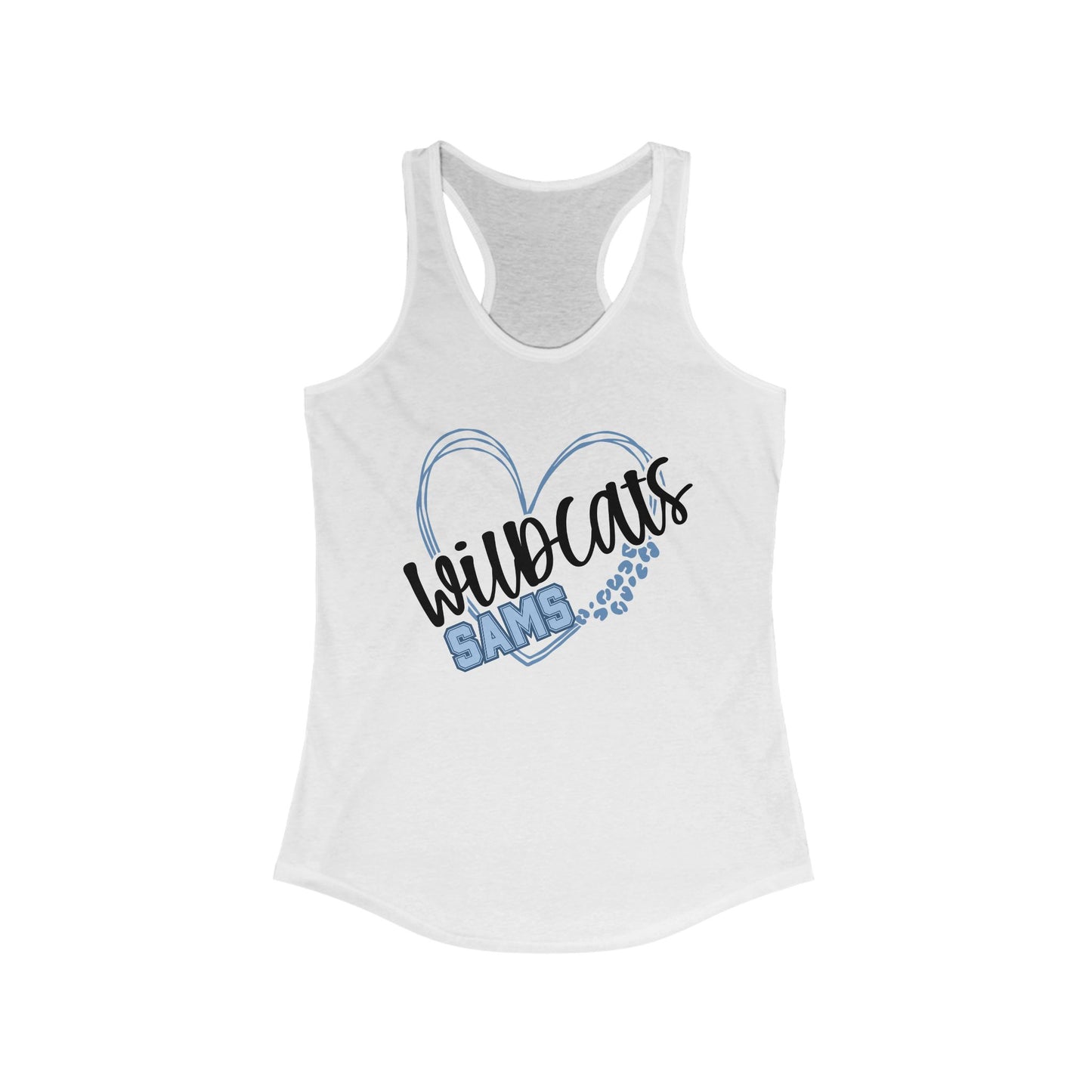 SAMS Wildcats Heart Racerback Tank - Perfect for Summer, Sports, Gifts, Casual Wear, College Events, Team Spirit