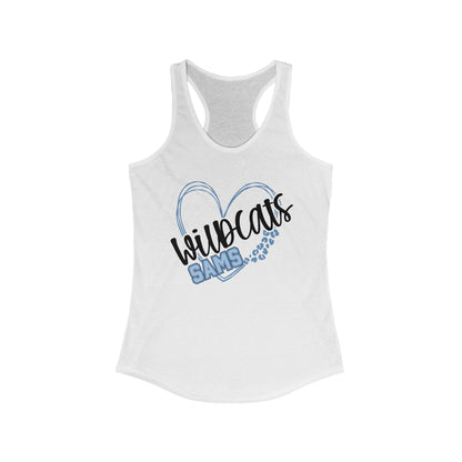 SAMS Wildcats Heart Racerback Tank - Perfect for Summer, Sports, Gifts, Casual Wear, College Events, Team Spirit