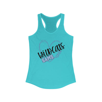 SAMS Wildcats Heart Racerback Tank - Perfect for Summer, Sports, Gifts, Casual Wear, College Events, Team Spirit