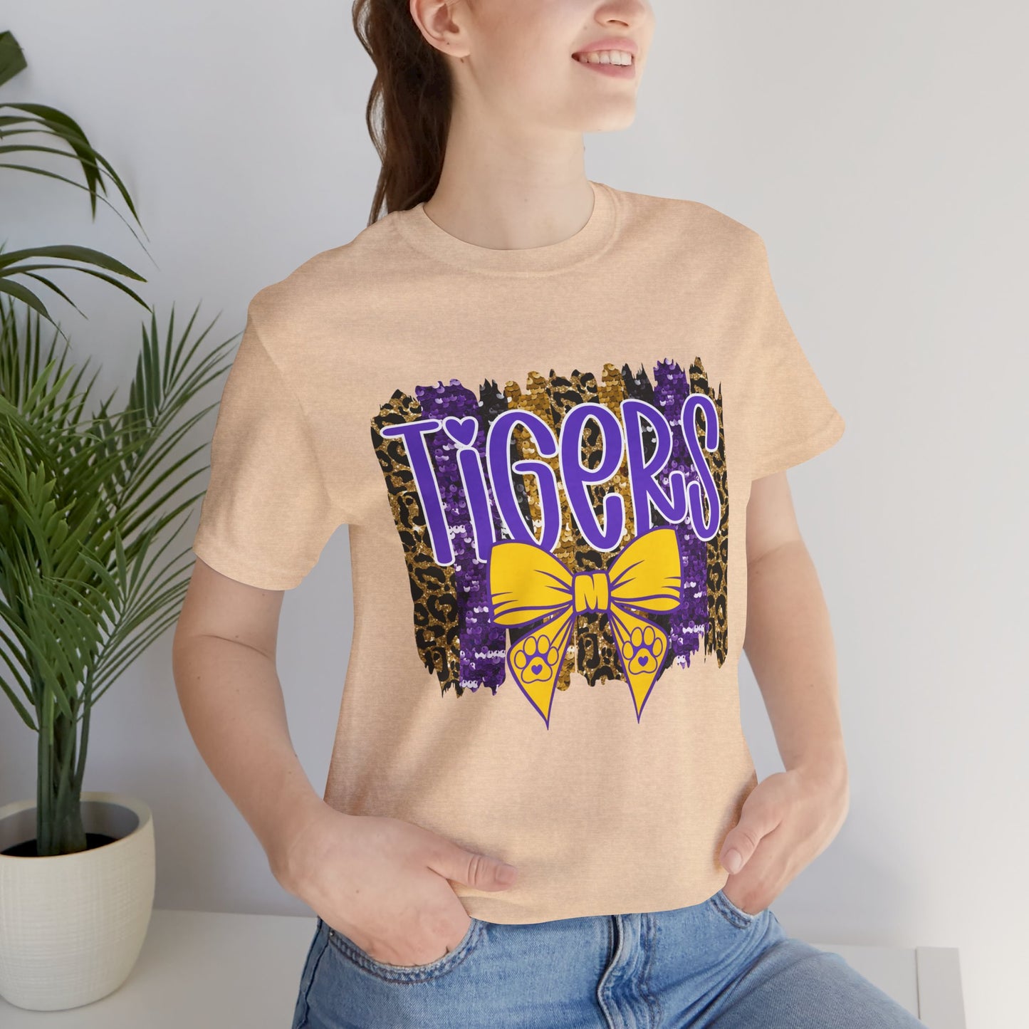 Tigers T-Shirt, Unisex Graphic Tee, Tiger Stripes, Game Day, LSU