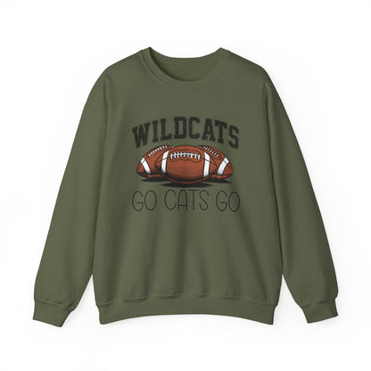 Wildcats Football Go Cats Go Sweatshirt | Unisex Crewneck | Game Day Apparel, Sports Hoodie, Relaxed Fit, Fan Gear, Gift for Football Lovers