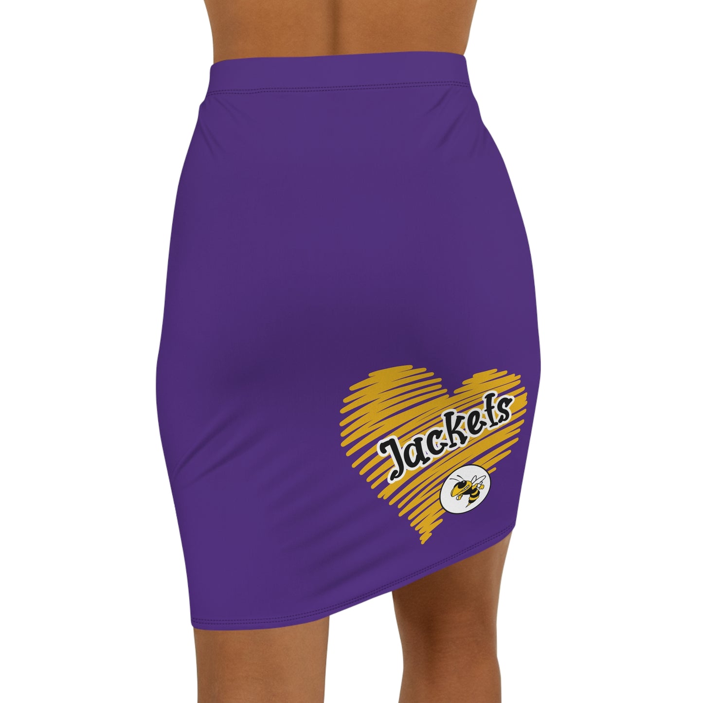 Purple Yellow Jackets Women's Pencil Skirt, Stylish Skirt, Fun Night Out