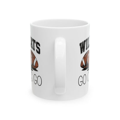 Wildcats Football Ceramic Mug - Sports Fan Gift, Coffee Cup, Game Day Essential, Personalized Mug, Team Spirit