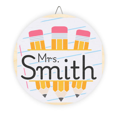Personalized, Back to School, Teacher Door, Decor, Sign, Wreath, Wooden Door Hanger