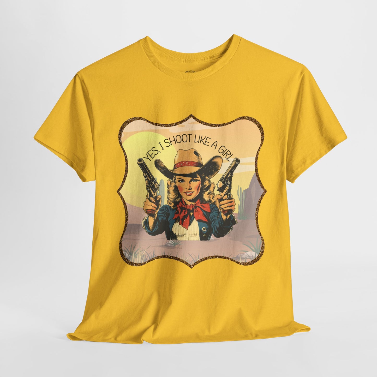 Personalized, Western Style Graphic Tee - "Yes, I Shoot Like A Girl", Cowgirl Shirt, Gift for Her, Feminist Apparel, Casualwear, Rodeo Outfit