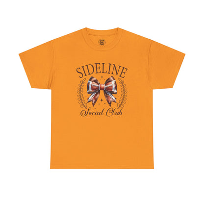 Sideline Social Club Tee, Unisex Heavy Cotton Shirt, Perfect for Game Days, Sports Fans, Casual Wear, Unique Gift Idea, Football