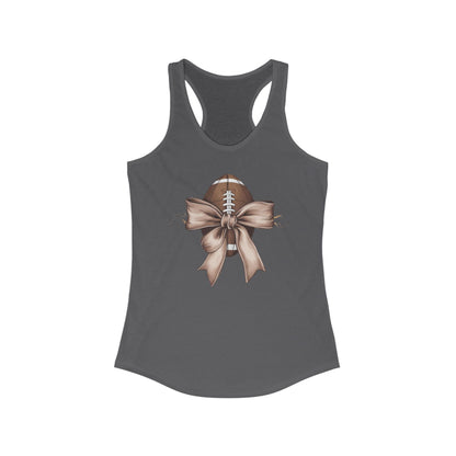 Bow with a Football Women's Racerback Tank Top, Perfect for Game Day, Sports Events, Tailgating, and Everyday Wear
