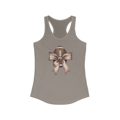 Bow with a Football Women's Racerback Tank Top, Perfect for Game Day, Sports Events, Tailgating, and Everyday Wear