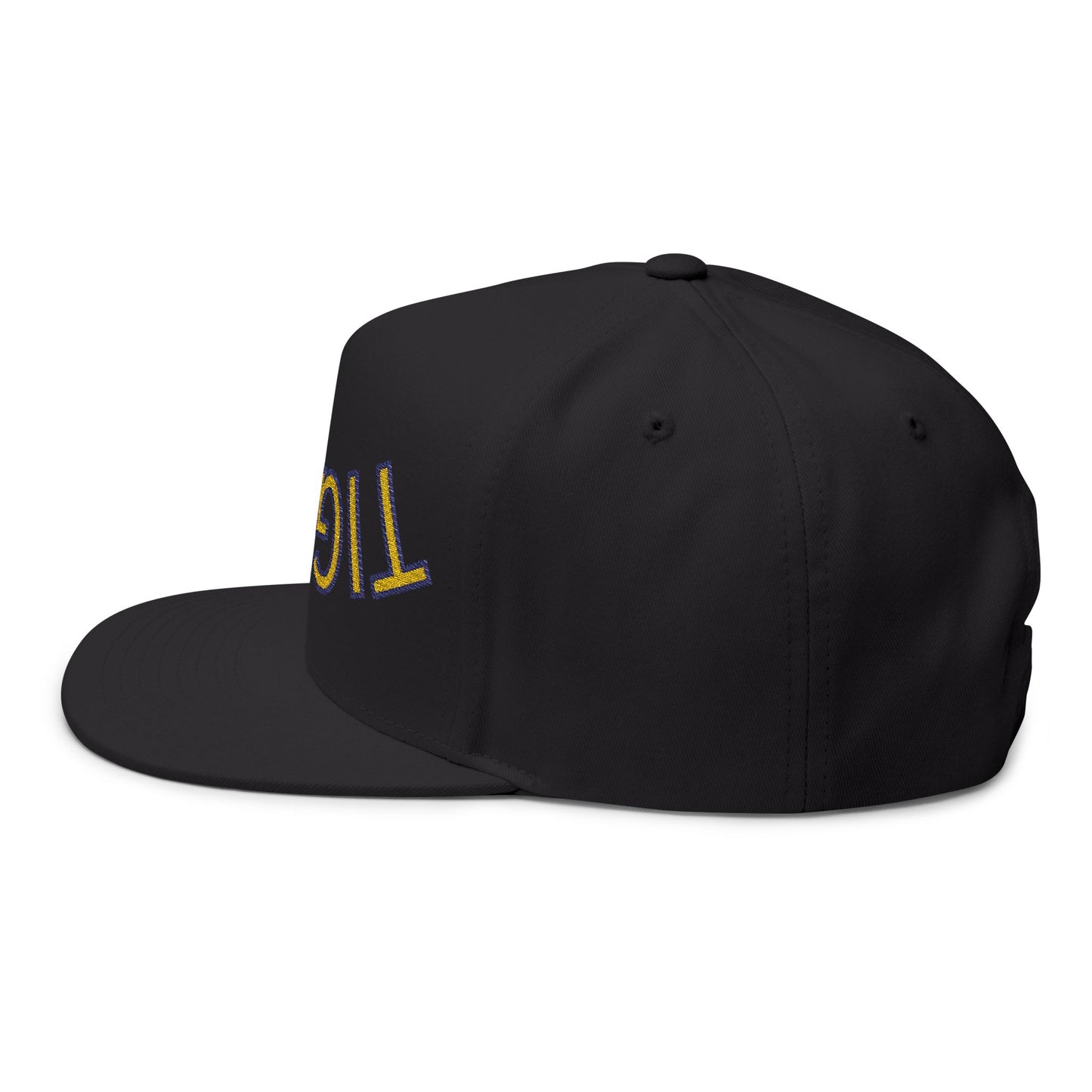 Tigers Embroidered Flat Bill Cap with 'TIGERS' Design, Trendy Snapback Hat, Sports Fan Gear, Casual Wear, Unique Gift for Him/Her