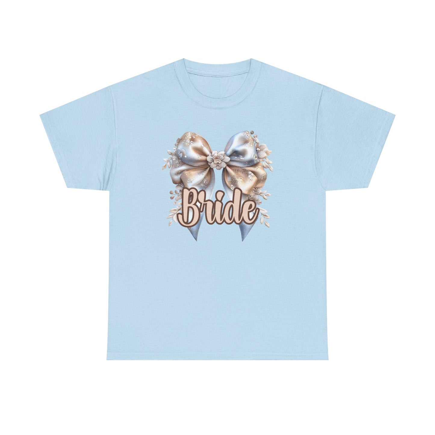 Bride Bow Unisex Heavy Cotton Tee, Wedding Gift, Bridal Shower Tee, Engagement Outfit, Bachelorette Party Apparel