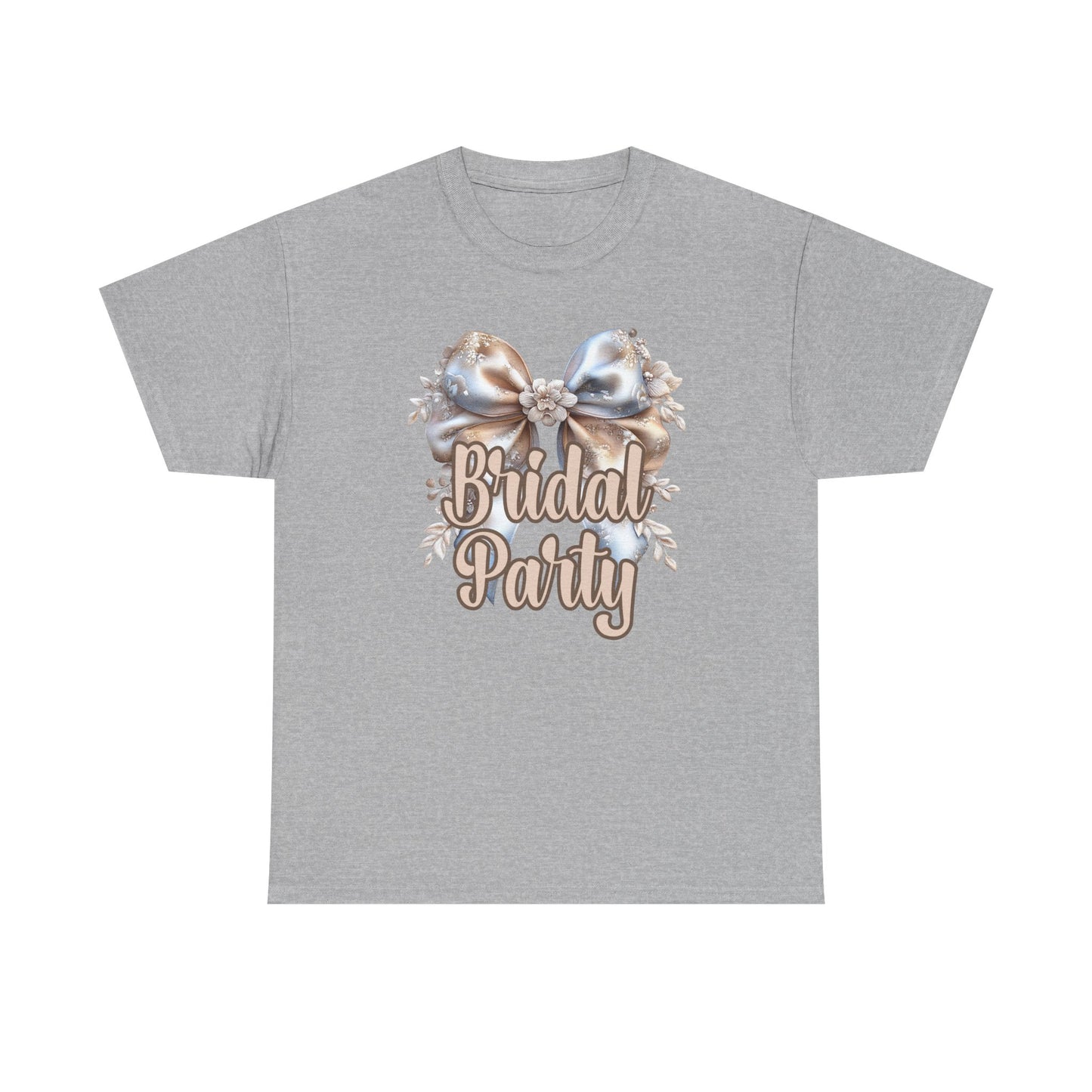 Bridal Party Bow Unisex Heavy Cotton Tee, Wedding Gift, Bridal Shower Tee, Engagement Outfit, Bachelorette Party Apparel