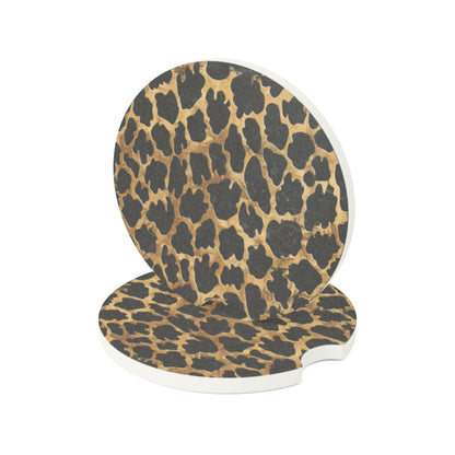 Stylish Soapstone Car Coaster, leopard print