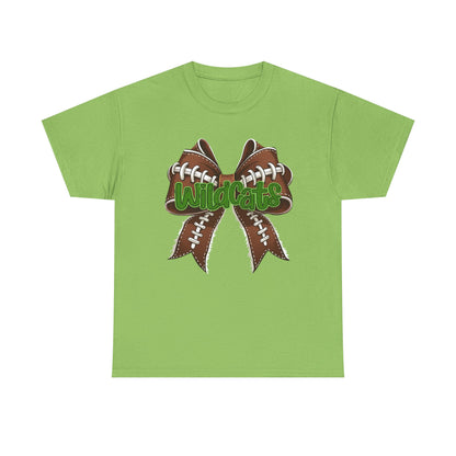 Wildcats Football Bow Unisex Heavy Cotton Tee | Sportswear, Team Spirit, Casual Wear, Gifts for Fans, Game Day Outfit