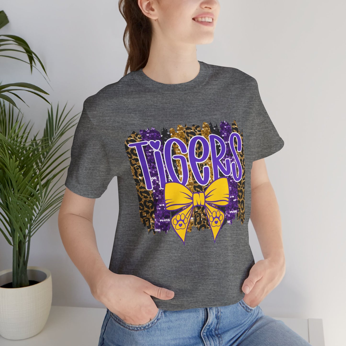 Tigers T-Shirt, Unisex Graphic Tee, Tiger Stripes, Game Day, LSU