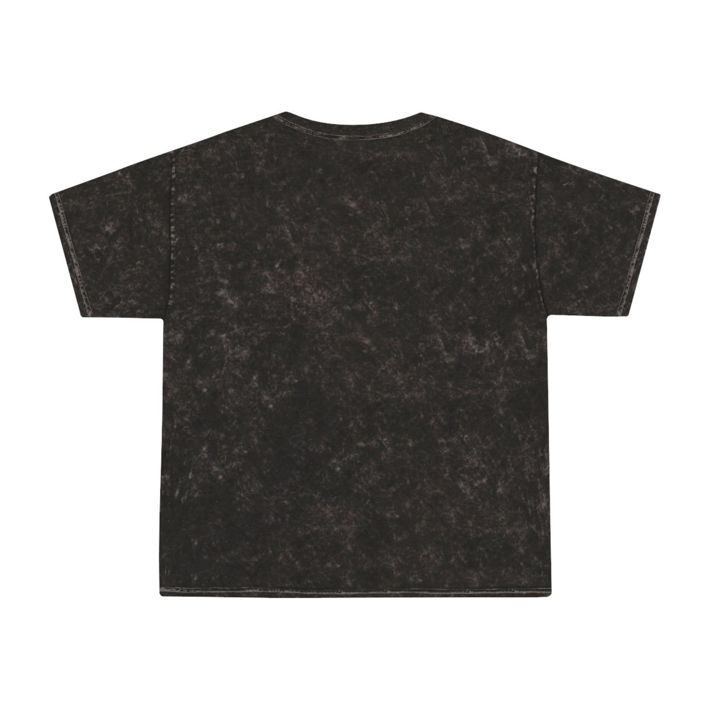A&A Yellow Logo on a distressed mineral purple crew neck, colortone