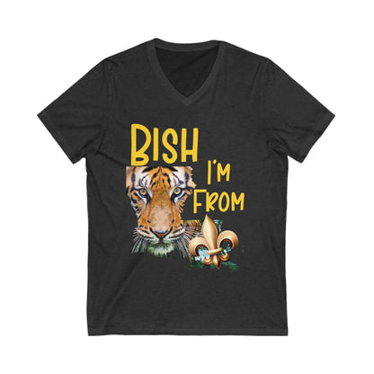 Vibrant Graphic Tee featuring 'BISH I'm FROM' with Tiger & Fleur-de-lis, Casual Wear,