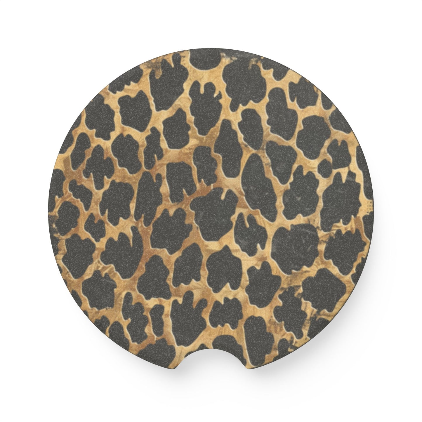 Stylish Soapstone Car Coaster, leopard print
