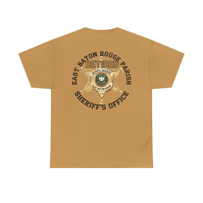 Pocket Front, Design on Back EBRSO Badge Retired Sheriff Heavy Cotton Tee, Unisex Tee, Law Enforcement Gift, Retirement Celebration T-shirt