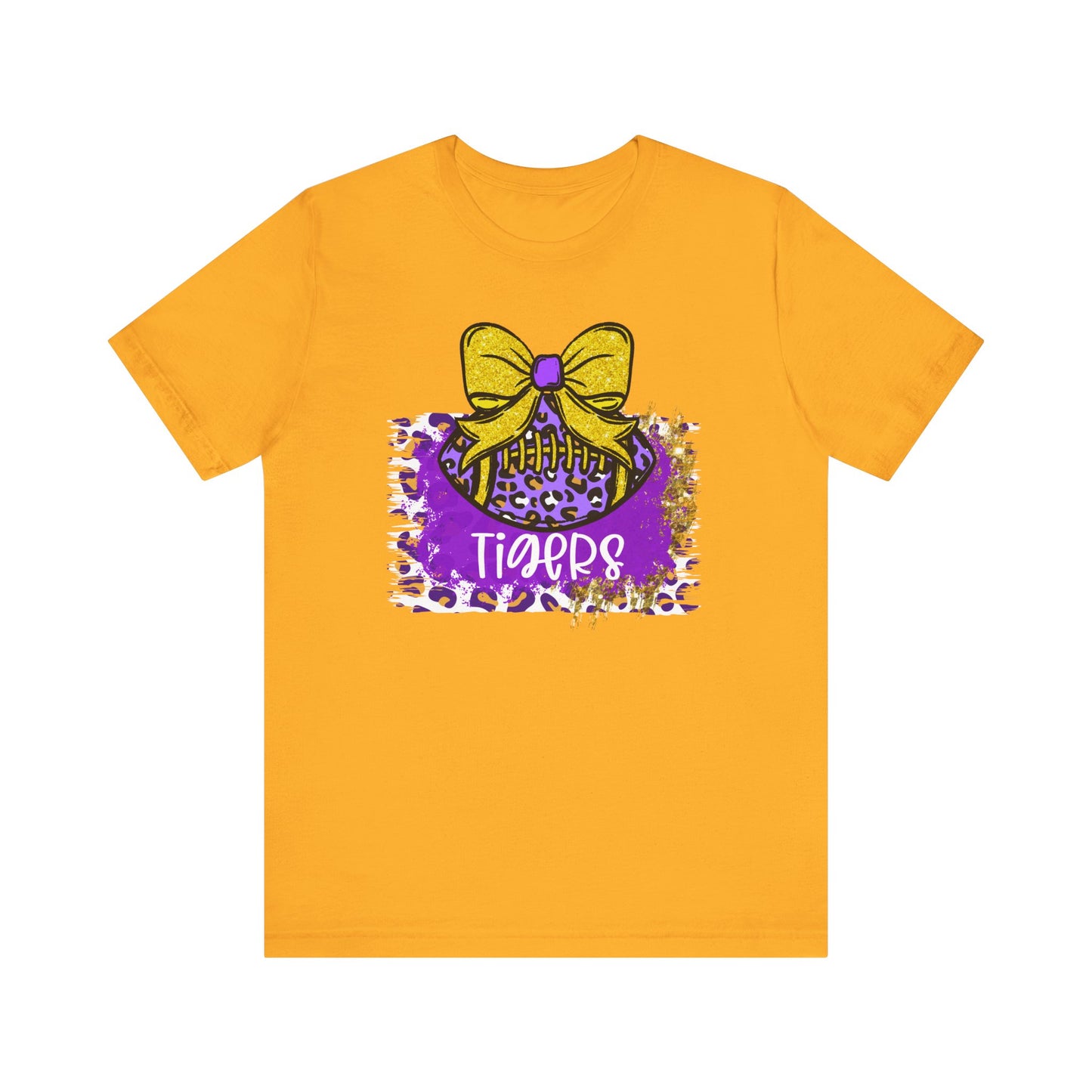 Tigers, Football, Animal Print, Glitter Bow, unisex tshirt tee