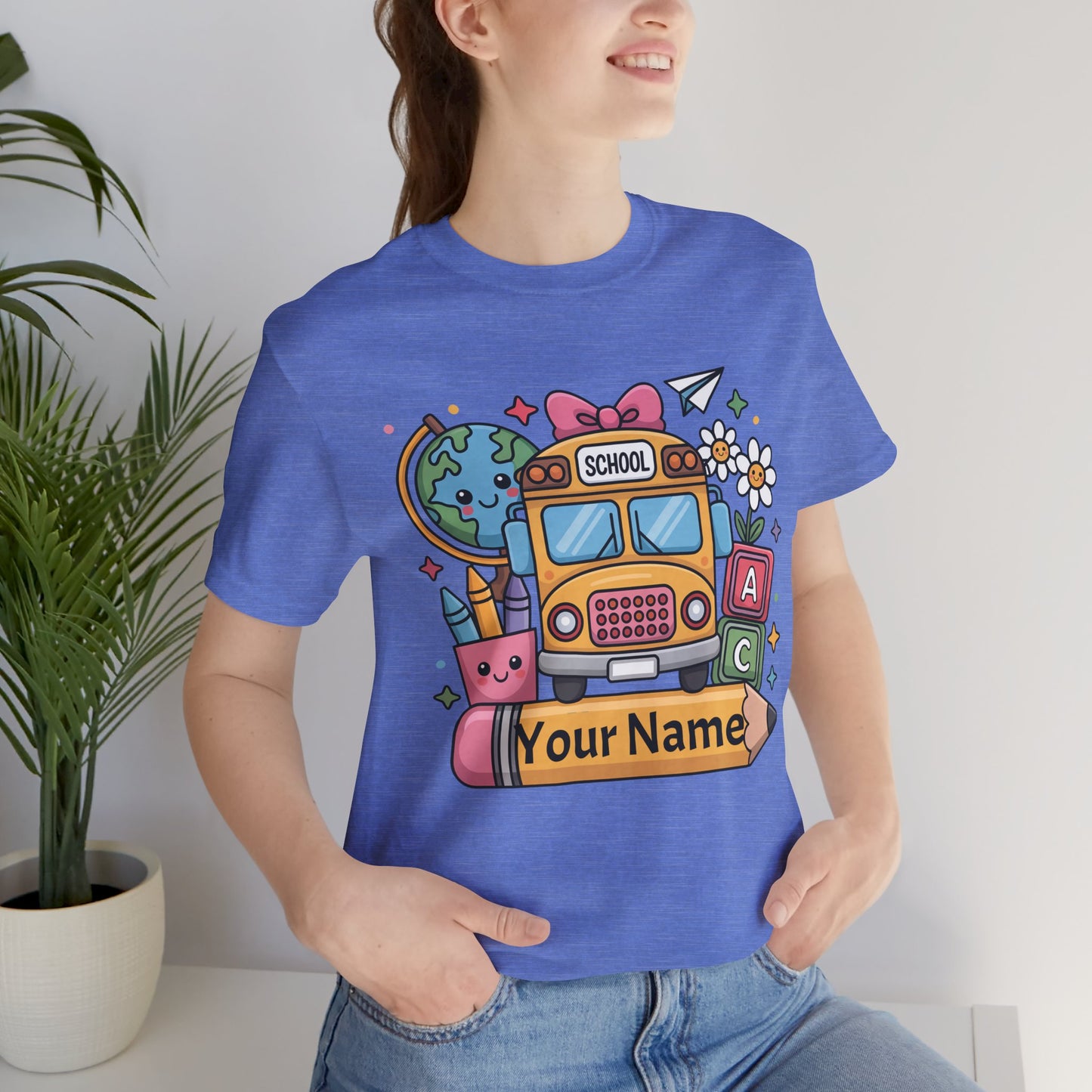Personalized School Bus T-Shirt for Kids, Fun Graphic Tee, Back to School
