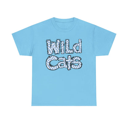 St Amant Blue Wildcats Love Unisex Tee, Cute Cotton Shirt, School Spirit Apparel, Family Gatherings, Casual Wear, Gift for Students, Personalized Designs