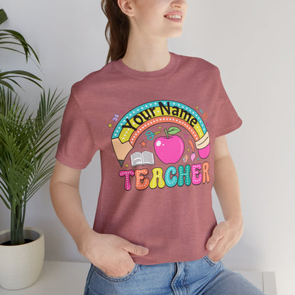 Personalized Teacher T-Shirt, Cute Teacher Gift, Back to School Shirt, Apparel, Custom Name Tee
