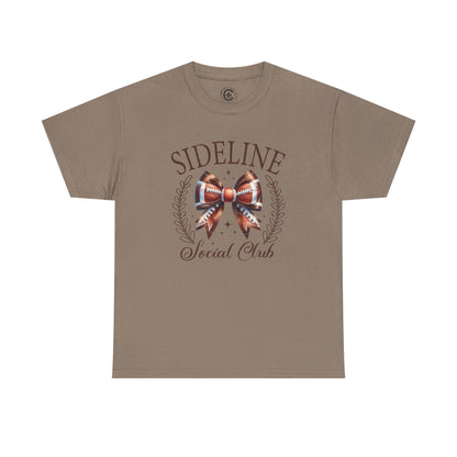 Sideline Social Club Tee, Unisex Heavy Cotton Shirt, Perfect for Game Days, Sports Fans, Casual Wear, Unique Gift Idea, Football
