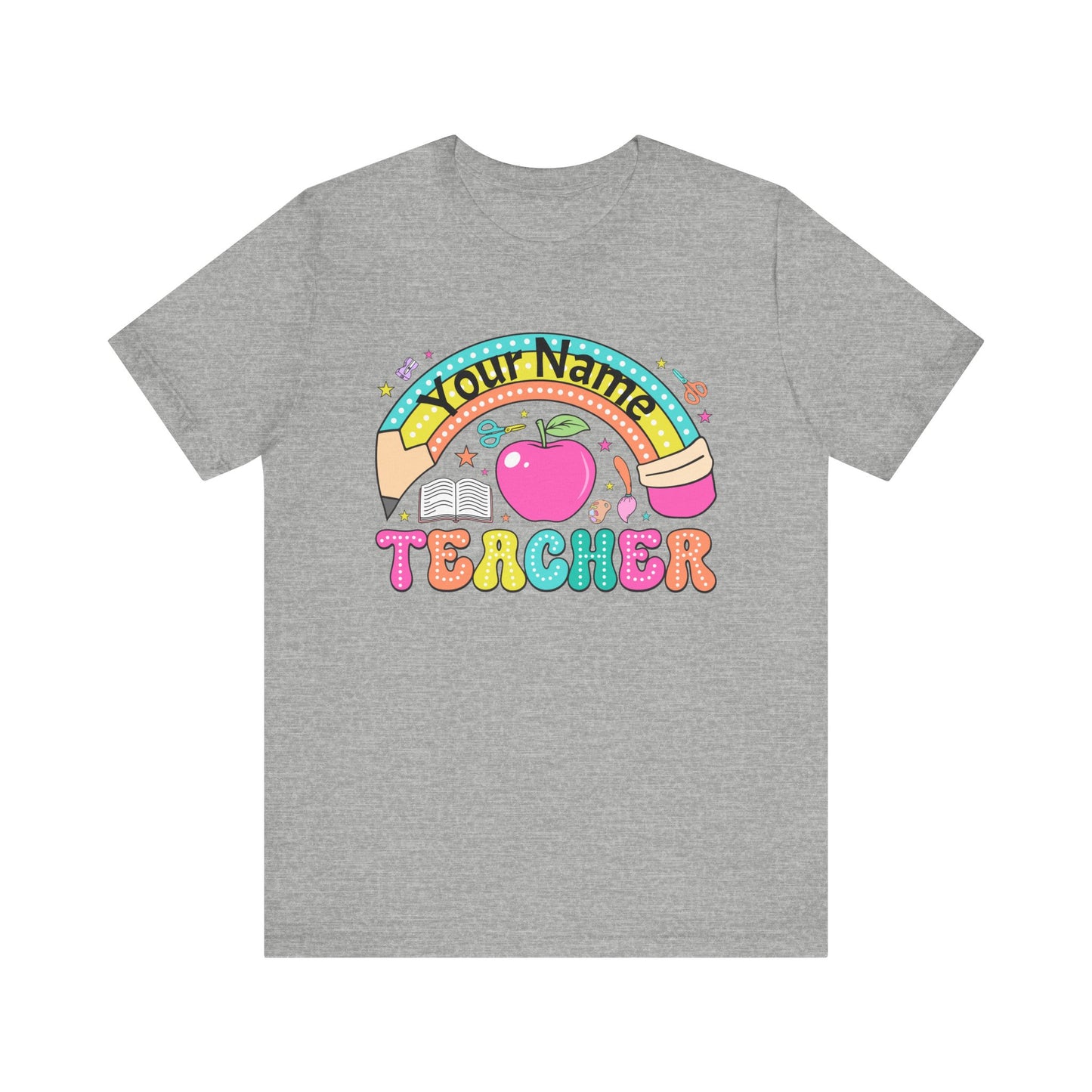 Personalized Teacher T-Shirt, Cute Teacher Gift, Back to School Shirt, Apparel, Custom Name Tee