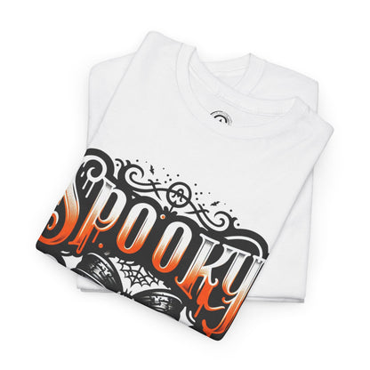 Spooky Themed Unisex Heavy Cotton Tee, Halloween Shirt, Fall Fashion, Ghostly Tee, Graphic Tee, Casual Wear