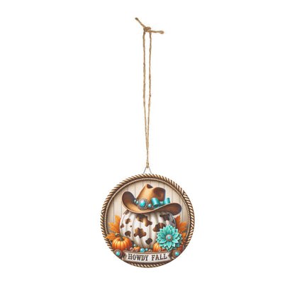Howdy Fall, Wooden Home Decor, Farmhouse Wall Art, Country Style Sign, cowprint, cowgirl hat, turquoise