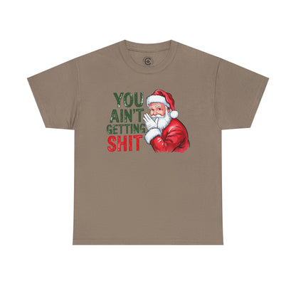 Funny Christmas Tee - Unisex Heavy Cotton Shirt - Holiday Humor, Gift for Grumpy Friends, Santa Design, Casual Wear, Christmas Party