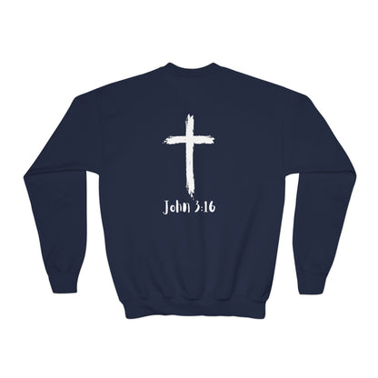 Youth Crewneck Sweatshirt - Thank U Jesus, Faithful Crewneck, Christian Youth Apparel, Inspirational Gift, Bible Verse Sweatshirt