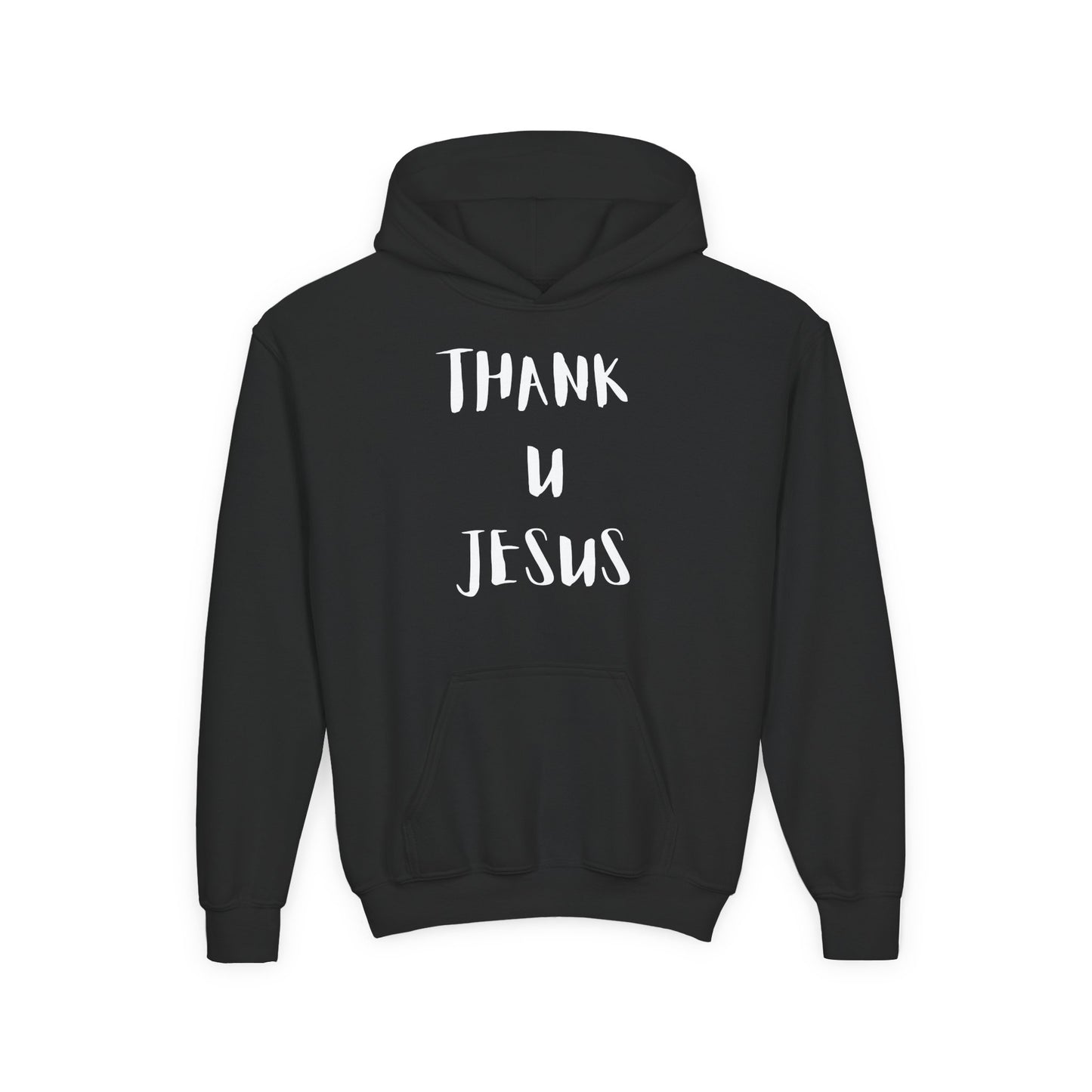Thank you Jesus, John 3:16 Youth Heavy Blend Hooded Sweatshirt, Thank U Jesus Faith Hoodie, Christian Youth Apparel, Religious Gift for Teens, John 3:16 Inspired