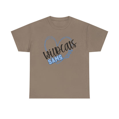 SAMS Wildcats Love Unisex Tee, Cute Cotton Shirt, School Spirit Apparel, Family Gatherings, Casual Wear, Gift for Students, Personalized Designs